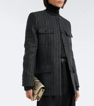 Nili Lotan Jenette chalk stripe virgin wool jacket | Thumbnail 4