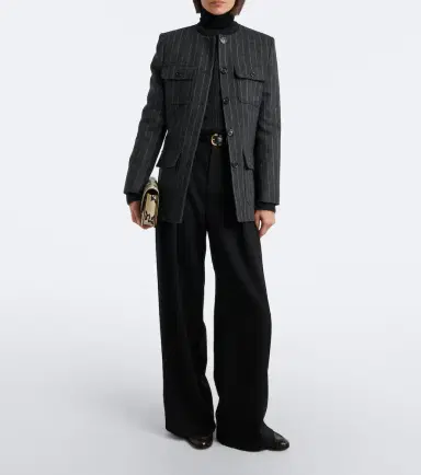 Nili Lotan Jenette chalk stripe virgin wool jacket | Thumbnail 6