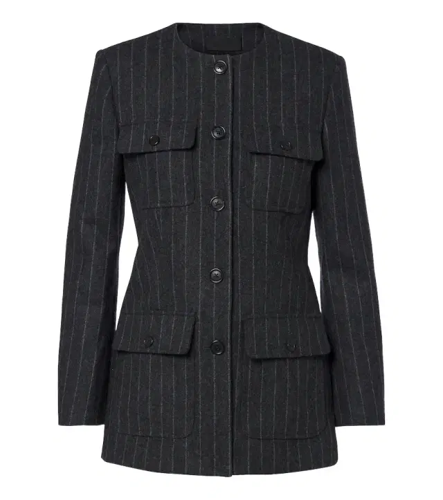 Jenette chalk stripe virgin wool jacket