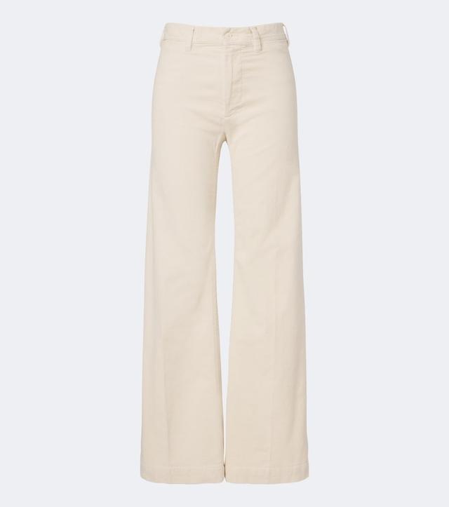 Cotton corduroy wide-leg pants