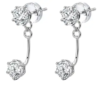 Wish Fine Jewelry 1.00ct Diamond 18K Gold Drop Earrings | Thumbnail 1