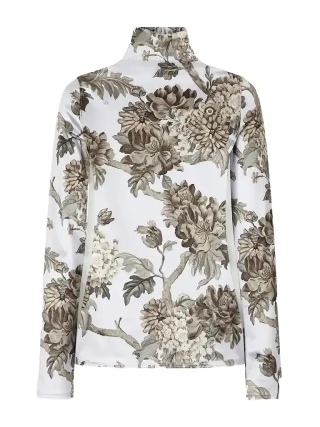 Edenise Printed Stretch-jersey Turtleneck Top