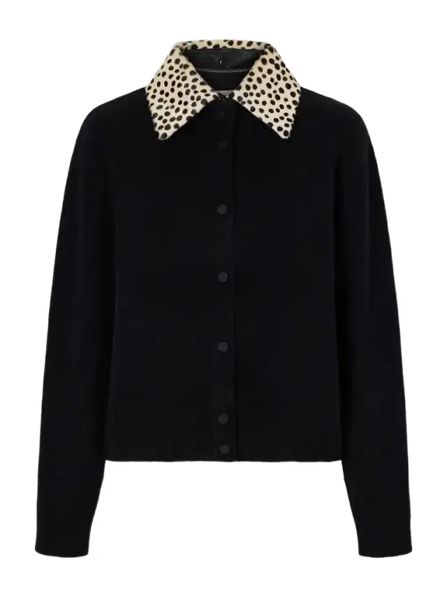 Calf Hair-trimmed Wool-blend Cardigan