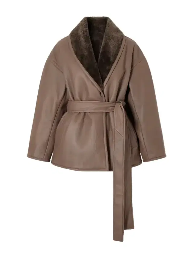 Manu Belted Shearling-trimmed Leather Jacket