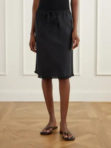 Deiji Studios One Frill Organic Cotton-poplin Knee-length Skirt | Thumbnail 3 Deiji Studios One Frill Organic Cotton-poplin Knee-length Skirt | Thumbnail 3