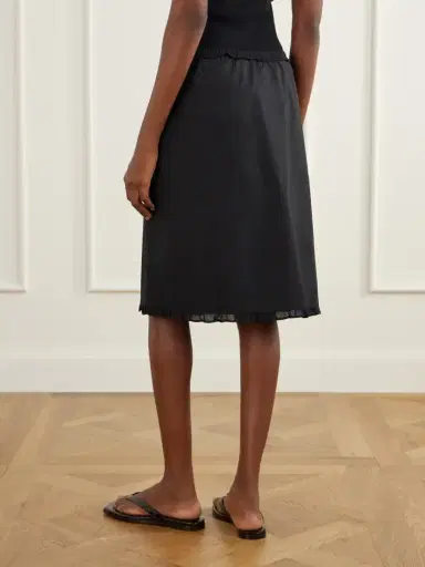 Deiji Studios One Frill Organic Cotton-poplin Knee-length Skirt | Thumbnail 4 Deiji Studios One Frill Organic Cotton-poplin Knee-length Skirt | Thumbnail 4