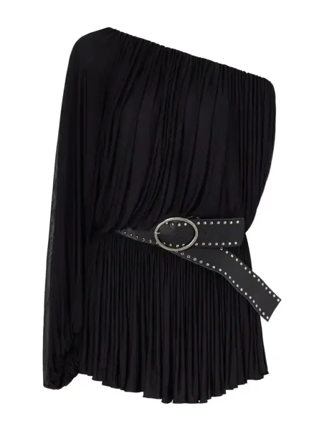 Christopher Esber Bayamo Belted One-shoulder Mesh Mini Dress