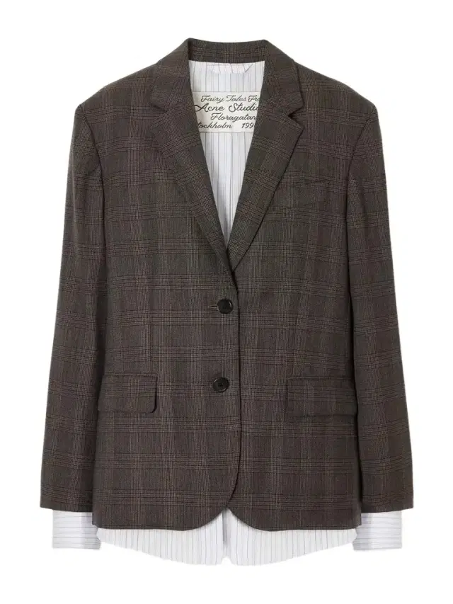Layered Checked Wool-blend Blazer