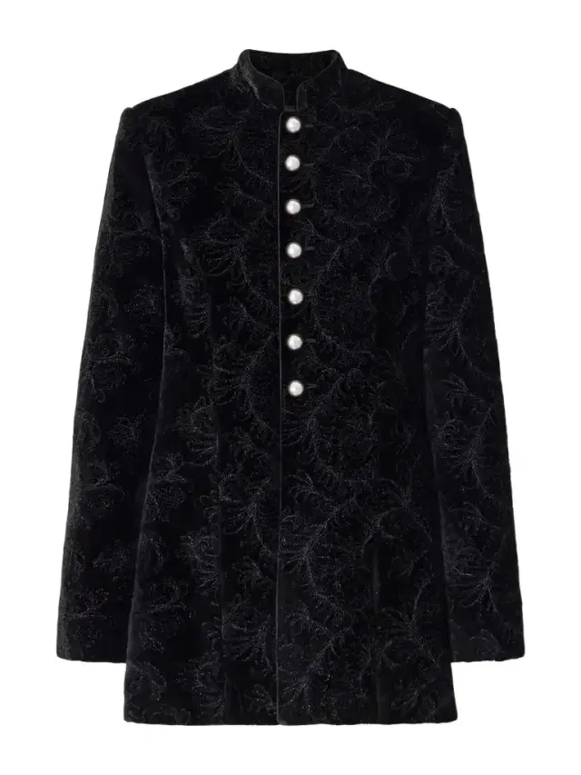 Ann Demeulemeester Yana Paisely-embroidered Velvet Jacket