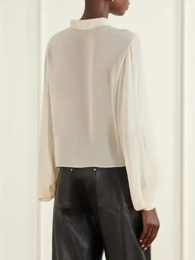 RÓHE Romantic Pintucked Silk-crepe De Chine Blouse | Thumbnail 4