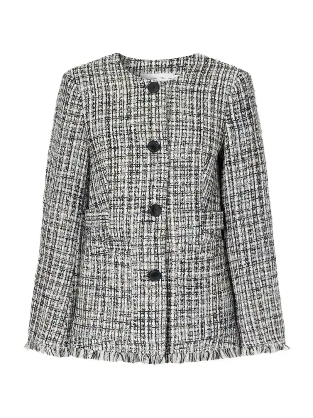 Proenza Schouler White Label Aurelia Fringed Checked Tweed Jacket