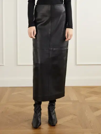 RÓHE Paneled Leather Midi Skirt | Thumbnail 3