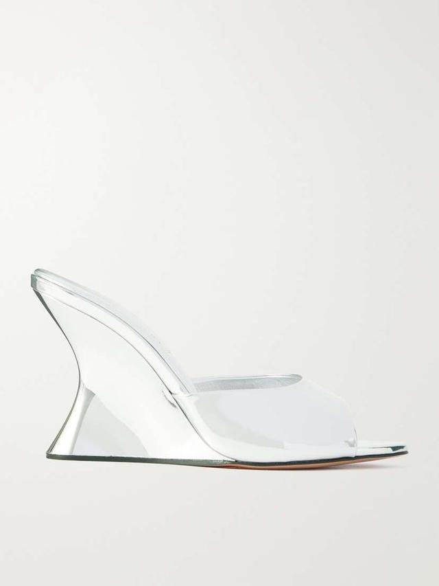 Bisous 95 Metallic Leather Wedge Sandals