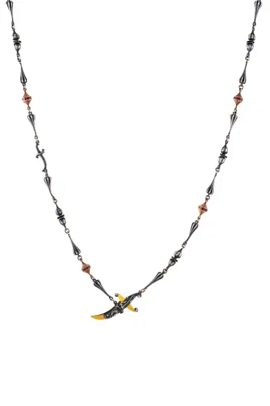 SEVAN BICAKCI Ruby Black Diamond Dagger Necklace | Thumbnail 2