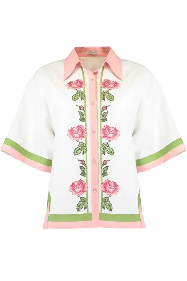 ASTON STUDIO Neri Short Sleeve Button Shirt