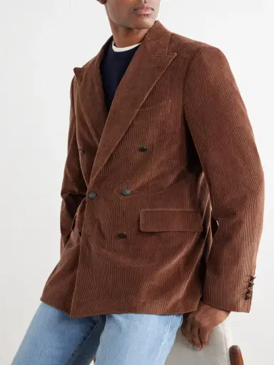 Canali Capri Double-Breasted Cotton-Corduroy Blazer - Men | Thumbnail 5