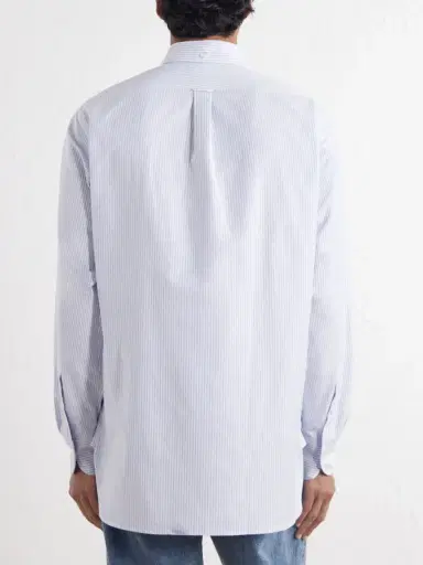 Drake's Button-Down Collar Striped Cotton Oxford Shirt - Men | Thumbnail 4