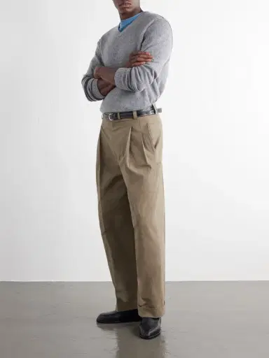 Margaret Howell Straight-Leg Pleated Cotton-Drill Trousers - Men | Thumbnail 2