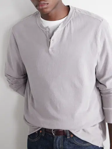 James Perse Cotton-Jersey Henley T-Shirt - Men | Thumbnail 5 James Perse Cotton-Jersey Henley T-Shirt - Men | Thumbnail 5