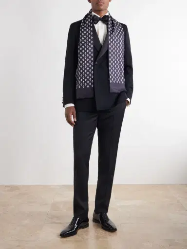 Favourbrook Fringed Silk-Jacquard Scarf - Men | Thumbnail 2 Favourbrook Fringed Silk-Jacquard Scarf - Men | Thumbnail 2
