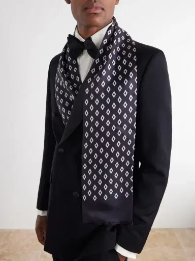 Favourbrook Fringed Silk-Jacquard Scarf - Men | Thumbnail 3 Favourbrook Fringed Silk-Jacquard Scarf - Men | Thumbnail 3