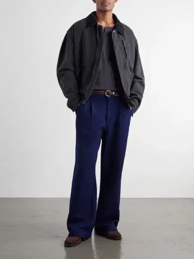 Blue Blue Japan Straight-Leg Pleated Sashiko-Cotton Trousers - Men | Thumbnail 2