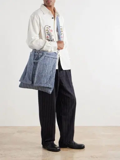 Kardo Embroidered Cotton-Chambray Tote Bag - Men | Thumbnail 3