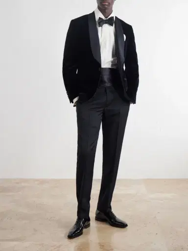 Canali Shawl-Collar Satin-Trimmed Cotton-Velvet Tuxedo Jacket - Men | Thumbnail 2