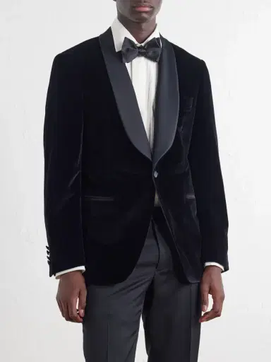 Canali Shawl-Collar Satin-Trimmed Cotton-Velvet Tuxedo Jacket - Men | Thumbnail 3