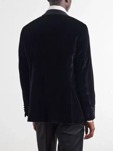Canali Shawl-Collar Satin-Trimmed Cotton-Velvet Tuxedo Jacket - Men | Thumbnail 4