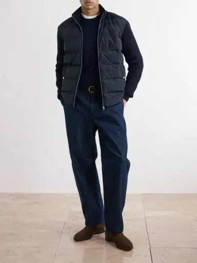 HERNO Waffle-Knit Wool-Trimmed Quilted Shell Down Jacket - Men | Thumbnail 2 HERNO Waffle-Knit Wool-Trimmed Quilted Shell Down Jacket - Men | Thumbnail 2