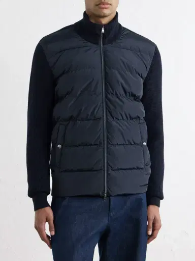 HERNO Waffle-Knit Wool-Trimmed Quilted Shell Down Jacket - Men | Thumbnail 3 HERNO Waffle-Knit Wool-Trimmed Quilted Shell Down Jacket - Men | Thumbnail 3