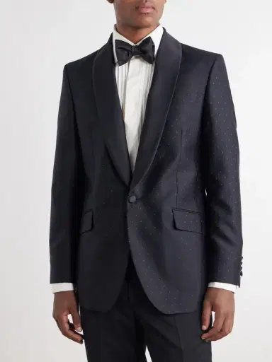 Favourbrook Polka-Dots Wool and Silk-Blend Tuxedo Jacket - Men | Thumbnail 3