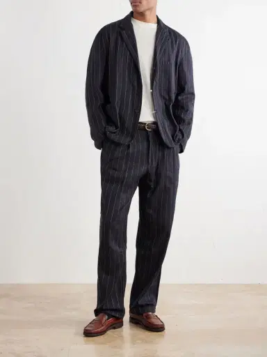 Kardo Somesh Embroidered Striped Herringbone Cotton Suit Jacket - Men | Thumbnail 2 Kardo Somesh Embroidered Striped Herringbone Cotton Suit Jacket - Men | Thumbnail 2