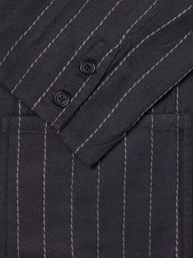 Kardo Somesh Embroidered Striped Herringbone Cotton Suit Jacket - Men | Thumbnail 6 Kardo Somesh Embroidered Striped Herringbone Cotton Suit Jacket - Men | Thumbnail 6