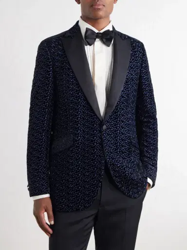 Favourbrook Nene Grosgrain-Trimmed Embroidered Velvet Tuxedo Jacket - Men | Thumbnail 3