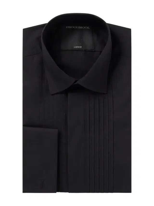 Favourbrook Cutaway-Collar Pintucked Cotton-Poplin Tuxedo Shirt - Men