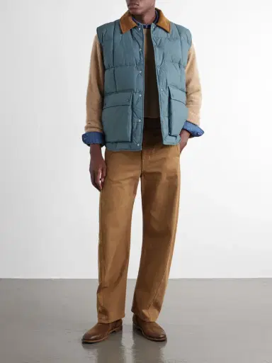 A.P.C. Jimmy Corduroy-Trimmed Quilted Shell Vest - Men | Thumbnail 2