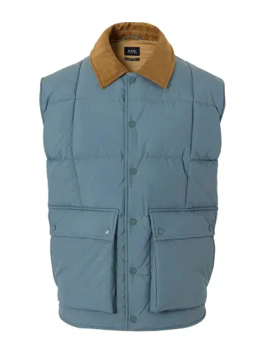 A.P.C. Jimmy Corduroy-Trimmed Quilted Shell Vest - Men | Thumbnail 1