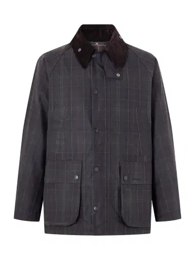 Barbour Checked Corduroy-Trimmed Waxed-Cotton Jacket - Men | Thumbnail 1 Barbour Checked Corduroy-Trimmed Waxed-Cotton Jacket - Men | Thumbnail 1