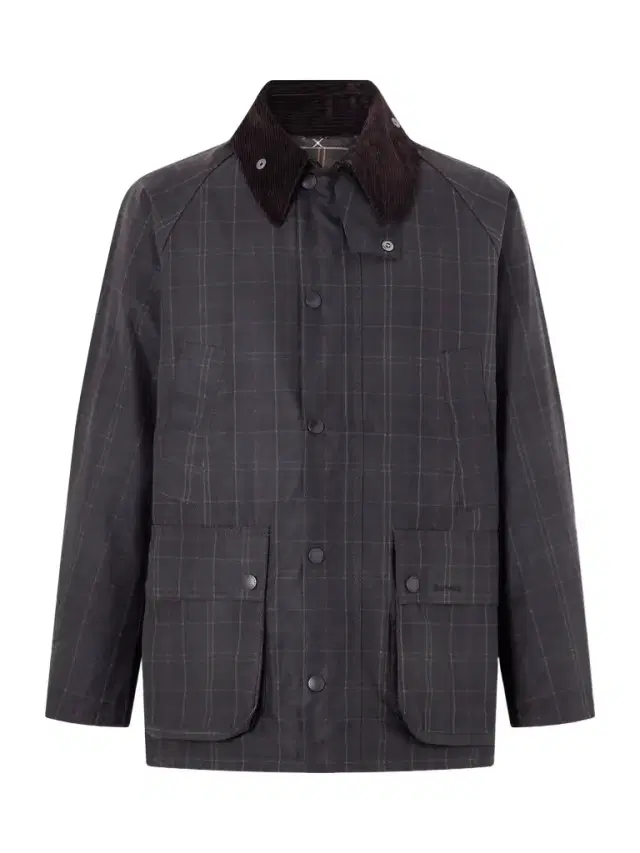 Barbour Checked Corduroy-Trimmed Waxed-Cotton Jacket - Men