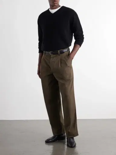 Margaret Howell MHL. Straight-Leg Pleated Cotton Trousers - Men | Thumbnail 2
