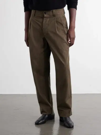 Margaret Howell MHL. Straight-Leg Pleated Cotton Trousers - Men | Thumbnail 3