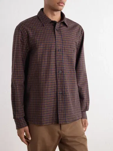 Margaret Howell MHL. Overall Checked Cotton and Linen-Blend Shirt - Men | Thumbnail 3