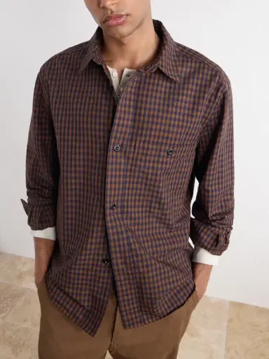 Margaret Howell MHL. Overall Checked Cotton and Linen-Blend Shirt - Men | Thumbnail 5