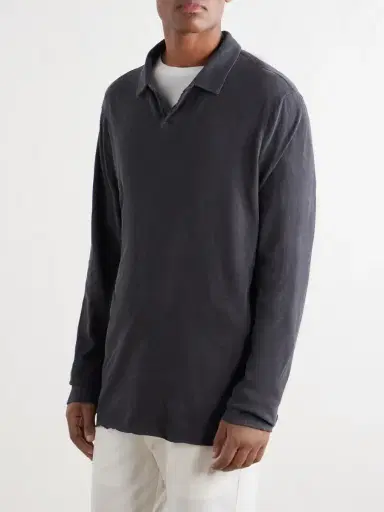 James Perse Cotton-Twill Polo Shirt - Men | Thumbnail 3