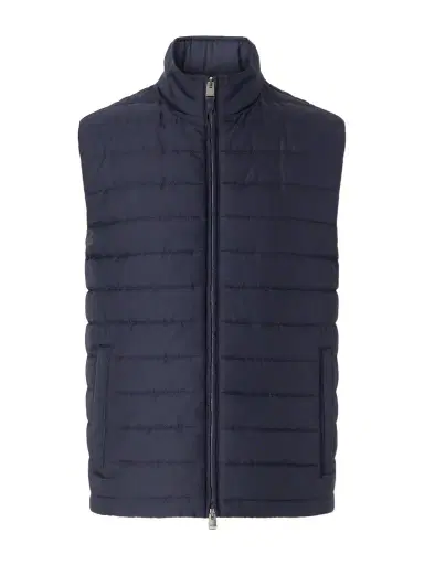 Canali Leather-Trimmed Quilted Shell Gilet - Men | Thumbnail 1