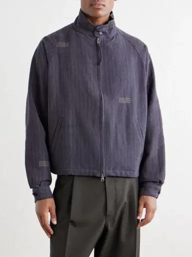 Kardo Stanley Embroidered Pinstriped Cotton Bomber Jacket - Men | Thumbnail 3 Kardo Stanley Embroidered Pinstriped Cotton Bomber Jacket - Men | Thumbnail 3