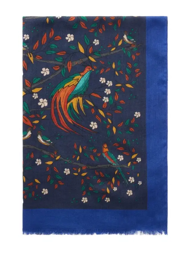 Drake's Printed Wool Gauze Scarf - Men