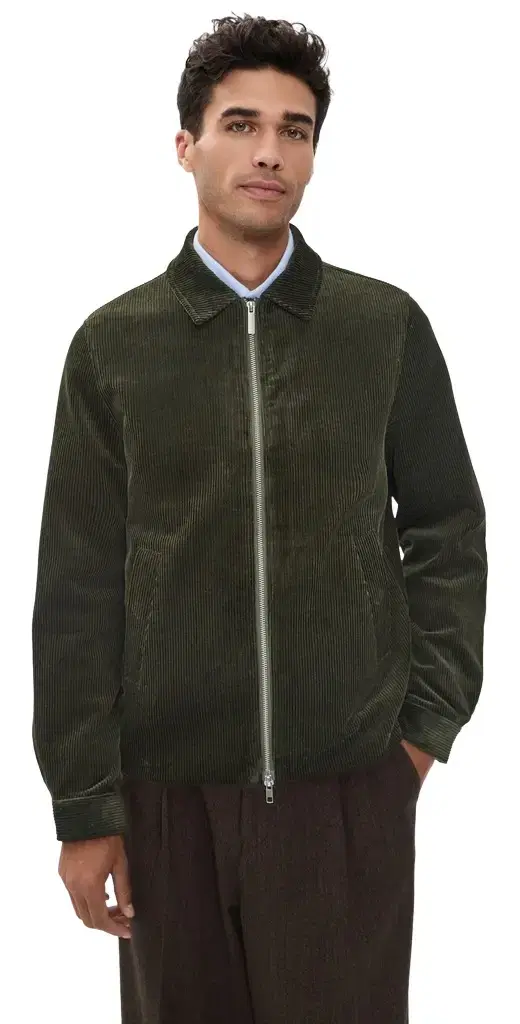 Les Deux Corduroy Zipper Coach Jacket